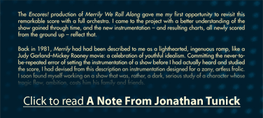 Click to read A Note From Jonathan Tunick